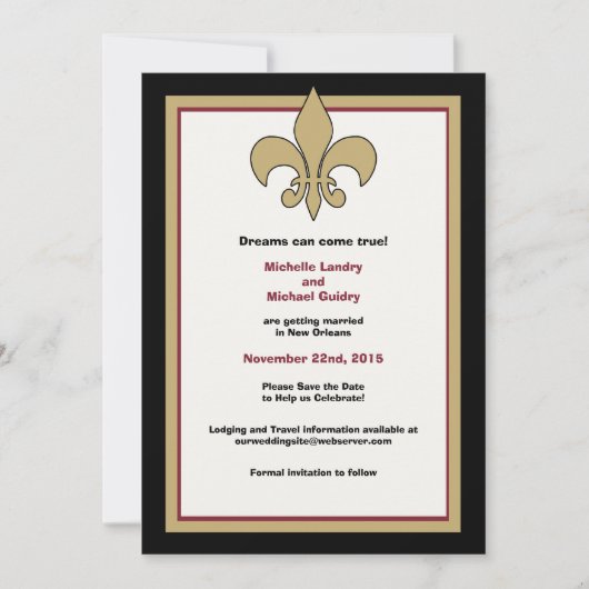 Flying Pig Fleur de Lis Save the Date (Voorkant)