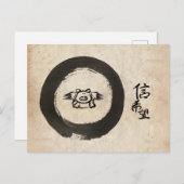 Flying Pig-Hope & Faith Briefkaart (Voorkant / Achterkant)