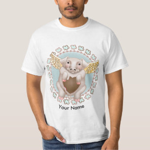 Flying Pig Kiss aangepaste T-shirts
