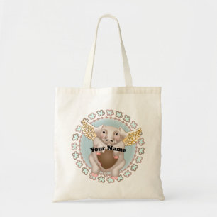Flying Pig Kiss canvas tas