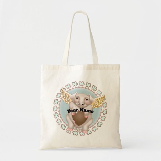 Flying Pig Kiss canvas tas (Voorkant)