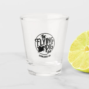 Flying Pig Logo Shot Glass Glas