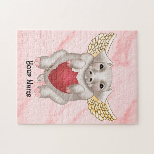 Flying Pig Love aangepaste Jigsaw Puzzel (Horizontaal)