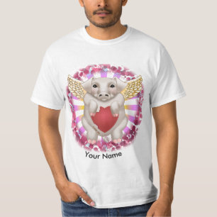 Flying Pig Love T-shirts op maat
