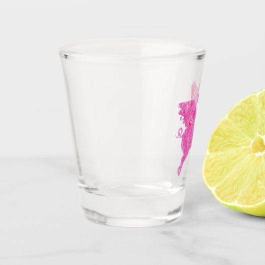 Flying Pig Shot Glass, Varkens Shot Glas (Links)