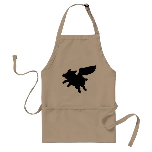 Flying Pig Silhouette Standaard Schort (Voorkant)