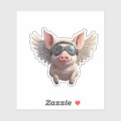 Flying Pig Sticker (Vel)