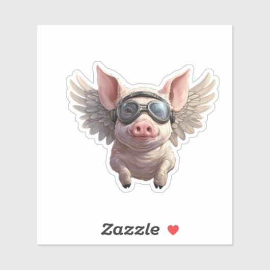 Flying Pig Sticker (Vel)