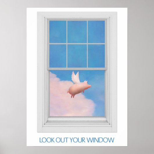 flying pig through window poster (Devant)