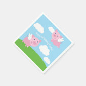 Flying Pig verjaardagsfeestje Servet (Hoek)