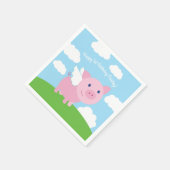 Flying Pig verjaardagsfeestje Servet (Hoek)