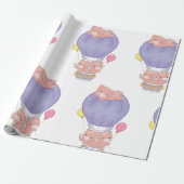 Flying Piggies in Hot Air Balloon Cadeaupapier (Uitgerold)