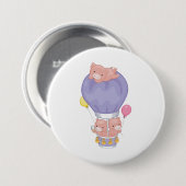 Flying Piggies in Hot Air Balloon Ronde Button 7,6 Cm (Voorkant /achterkant)