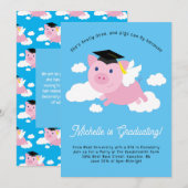 Flying Pigs Graduation Party Kaart (Voorkant / Achterkant)