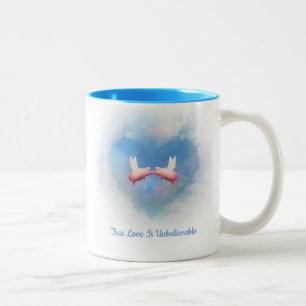 Flying Pigs Kissing-True Love is ongelooflijk Tweekleurige Koffiemok