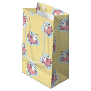 Flying Pigs New Baby Yellow Small Gift Bag Klein Cadeauzakje