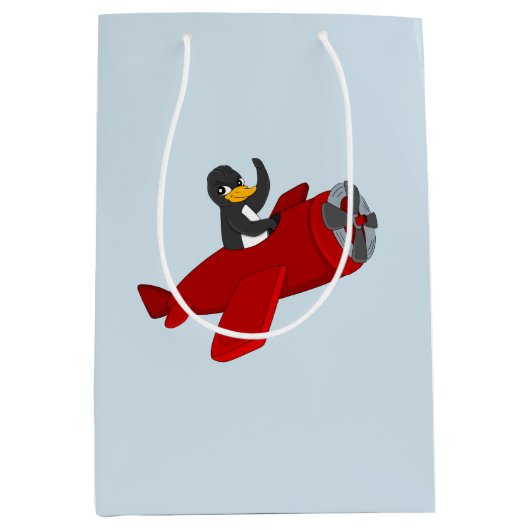 Flying pinguin cartoon medium gift medium cadeauzakje (Voorkant)
