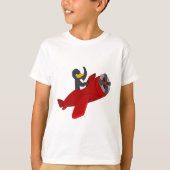 Flying pinguing cartoon T-shirt (Voorkant)