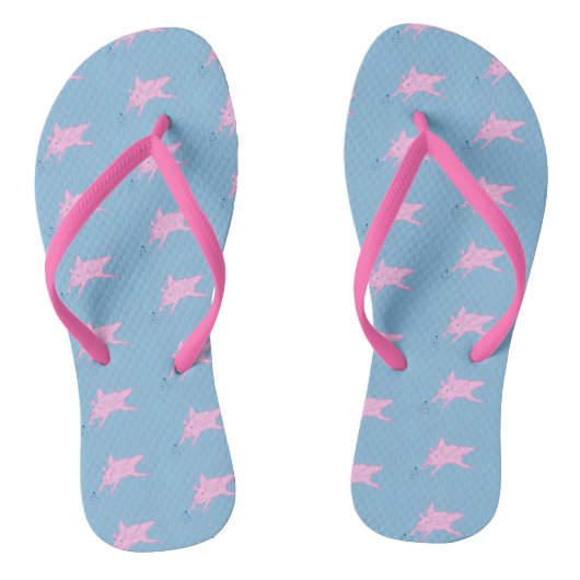 Flying Pink Pigs Sprinking Magic Stars FlipFlops Teenslippers (Voetbed)