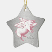 Flying Pink Pigs - Star Ornament (Links)
