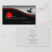 Flying Raven Bird, red spot, metallic effect Visitekaartje (Voorkant / Achterkant)