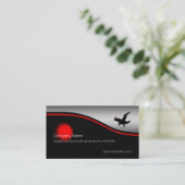 Flying Raven Bird, red spot, metallic effect Visitekaartje (Staand voorkant)