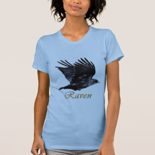 Flying Raven Corvid Bird lover T-Shirt