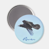 Flying Raven in Blue Sky HDR Photo Design Magneet (Voorkant / Achterkant)