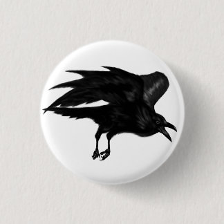 Flying Raven Pin Button