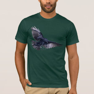 Flying Raven Wildlife Art Mode T-shirt