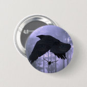 Flying Ravens, Forest & Eerie Eyes Ronde Button 5,7 Cm (Voorkant /achterkant)