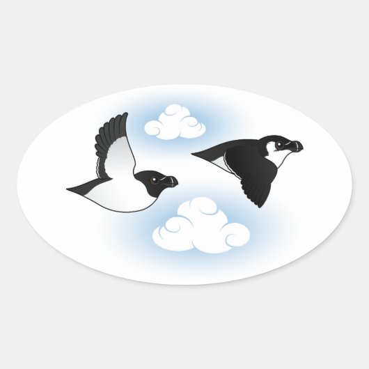 Flying Razorbills Ovale Sticker (Voorkant)