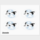 Flying Razorbills Ovale Sticker (Vel)
