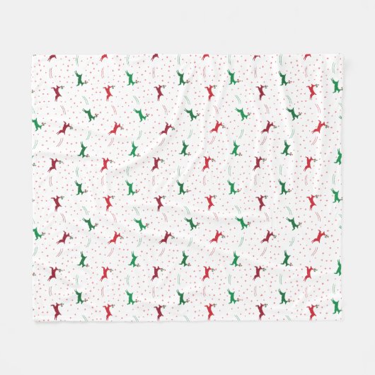Flying Reindeer Fleece Blanket (Voorkant (Horizontaal))