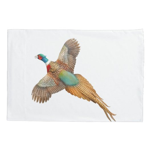 Flying Ring Necked Pheasant Pillowcase Kussensloop (Achterkant)