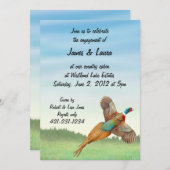 Flying Ringnek Pheasant Invitation Kaart (Voorkant / Achterkant)