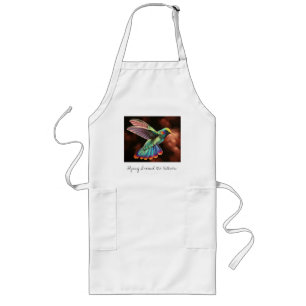 "Flying Round the Kitchen" Hummingbird Apron Lang Schort