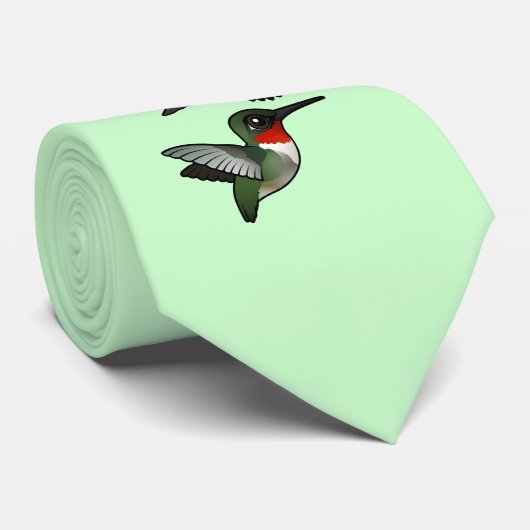 Flying Ruby-throated Hummingbird Stropdas (Opgerold)