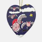 Flying Santa Pig Keramisch Ornament (Links)