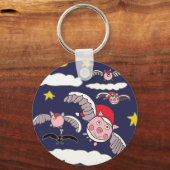 Flying Santa Pig  Sleutelhanger (Achterkant)