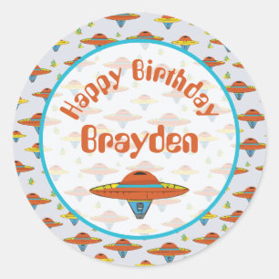 Flying Saucer Ronde Sticker