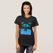Flying Saucer UFO Astronauts are Aliens T-shirt (Voorkant volledig)