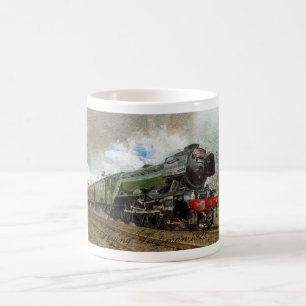 Flying Scotsman oil Paintedl illustration Koffiemok