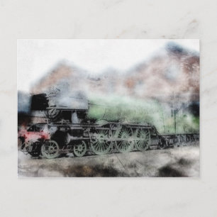 Flying Scotsman Steam Train Engine Card Briefkaart