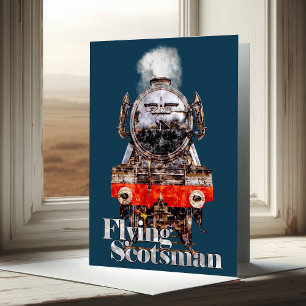 Flying Scotsman - Stoomlocomotief Illustratie Bedankkaart