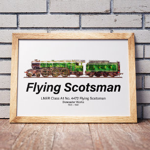 Flying Scotsman Stoomtrein Engelse Locomotief  Poster