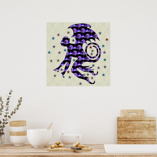 Flying Skull Monkey Poster (Keuken)