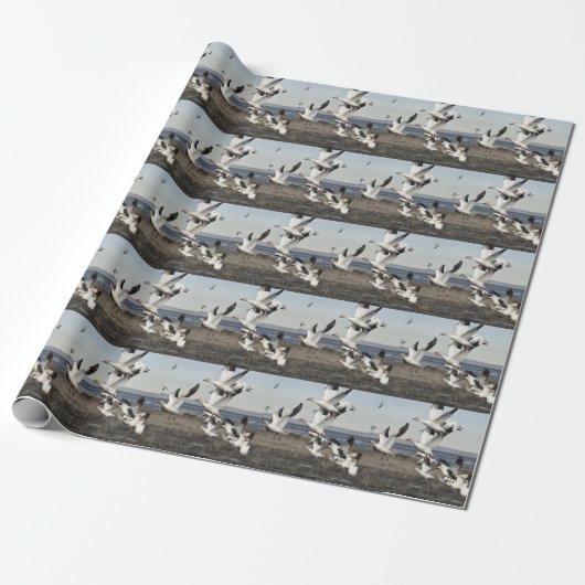 Flying Snow Geese Cadeaupapier (Uitgerold)