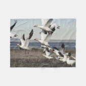Flying Snow Geese Fleece Deken (Voorkant (Horizontaal))