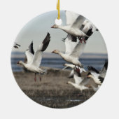 Flying Snow Geese Keramisch Ornament (Achterkant)